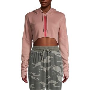 NWT Splendid Pink Cropped Hoodie Size Large